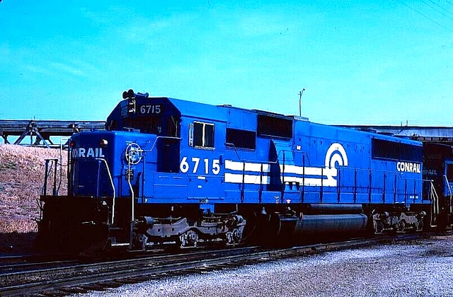 Original Kodachrome Slide Conrail Sd-50 #6715 Kansas City, Mo March 5, 1986