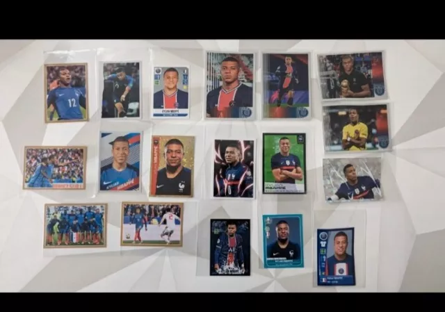Panini Topps MBAPPE France PSG lot de 18 stickers WC Ligue 1 Euro