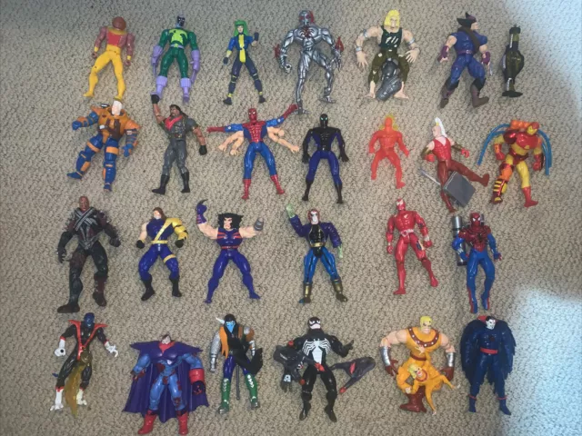 Marvel Action Figure Lot Of 25 accessories Vintage 1992 Toy Biz