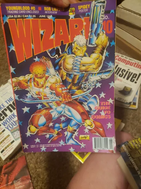 Wizard Guide To Comics # 10 Magazine w/ Card June 1992 Cable Liefeld Cover