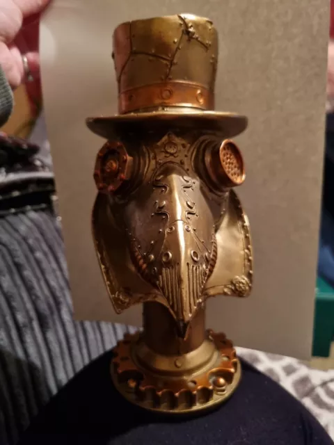 "Beaky" Ornamental Resin Steampunk Plague Doctor Bust 23cm Nemesis Now