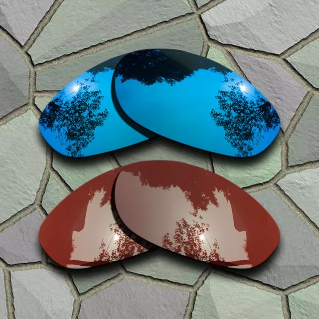 US Sky Blue&Bronze Brown Polarized Lenses Replacement For-Oakley Monster Dog