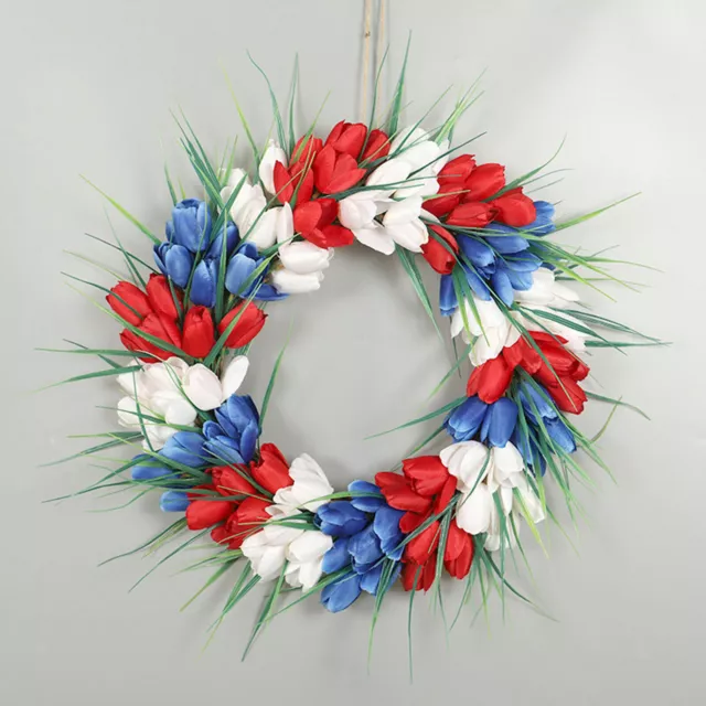 Independence Day Wreath for Front Door Home Patriotic Garland Door Decor