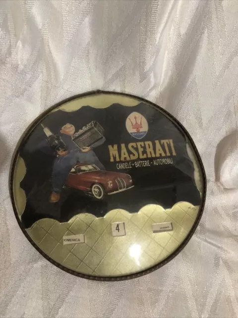 Antico calendario perpetuo pubblicitario Maserati