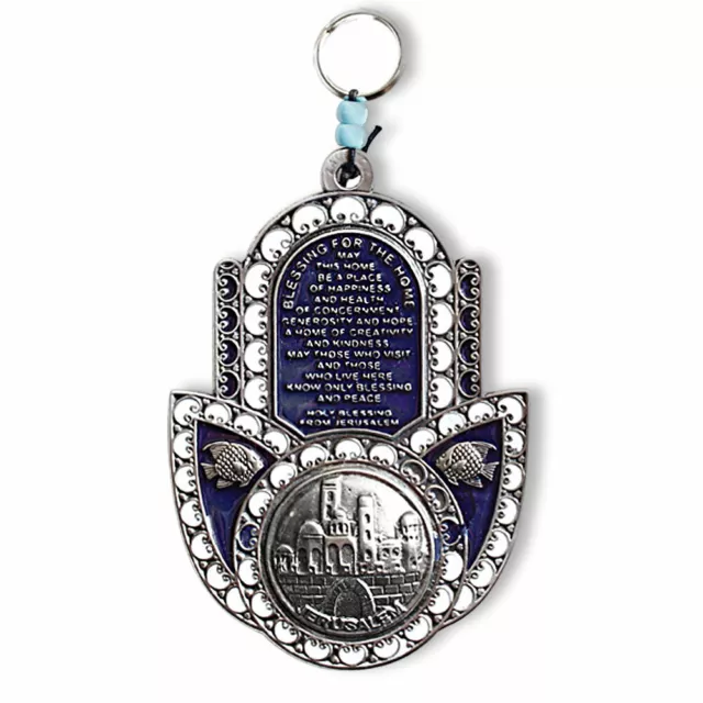 Blessing for Home Good Luck Wall Decor Hamsa in English - Made in Israel