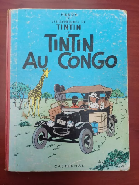 Tintin au Congo - 4ème plat B16 - 1956 - Casterman - cote BDM 90€