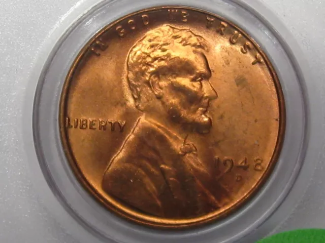 BU GEM RED 1948-d US Lincoln Wheat Penny. #98