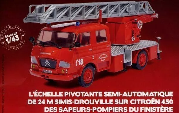 ECHELLE PIVOTANTE "POMPIERS" SIMIS-DROUVILLE SUR CITROEN 450 (1960)-(1/43 éme).