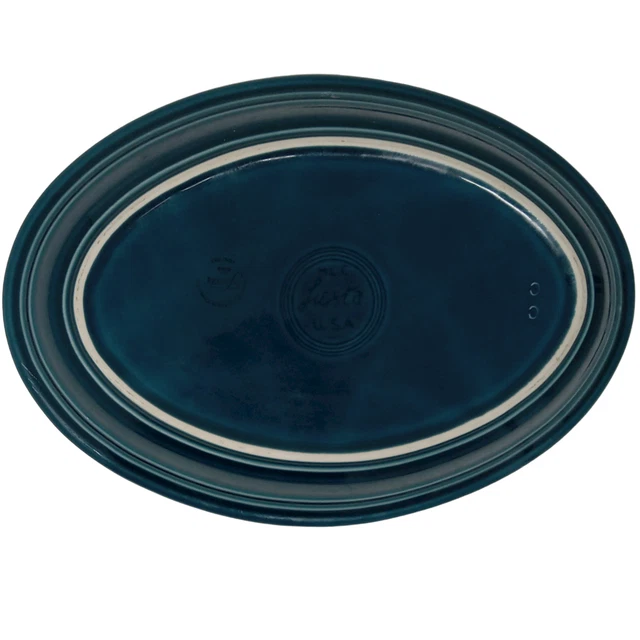 Denby Regatta 112-G Oval Serving Platter 14 5/8” X 10 3/4" Blue Green England