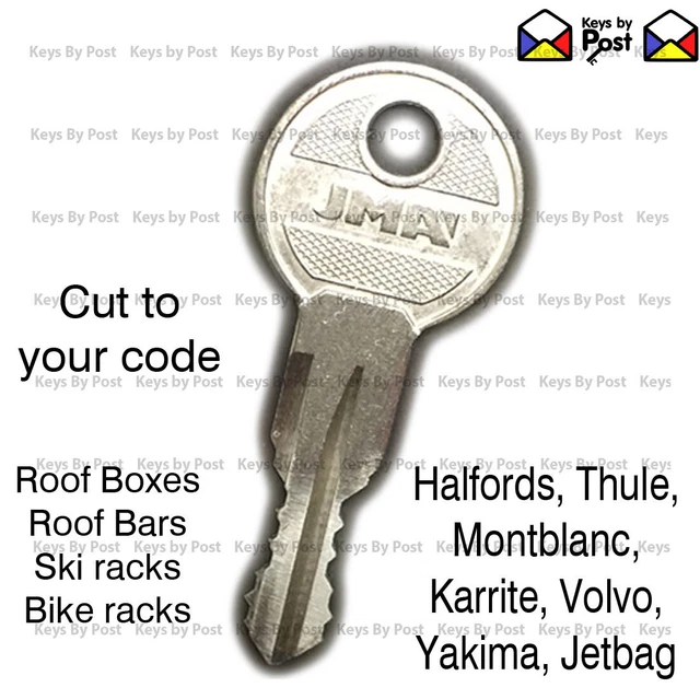 ROOF BOX KEY, Roof bar key, Roof Rack, Cycle rack key Cut to your Code