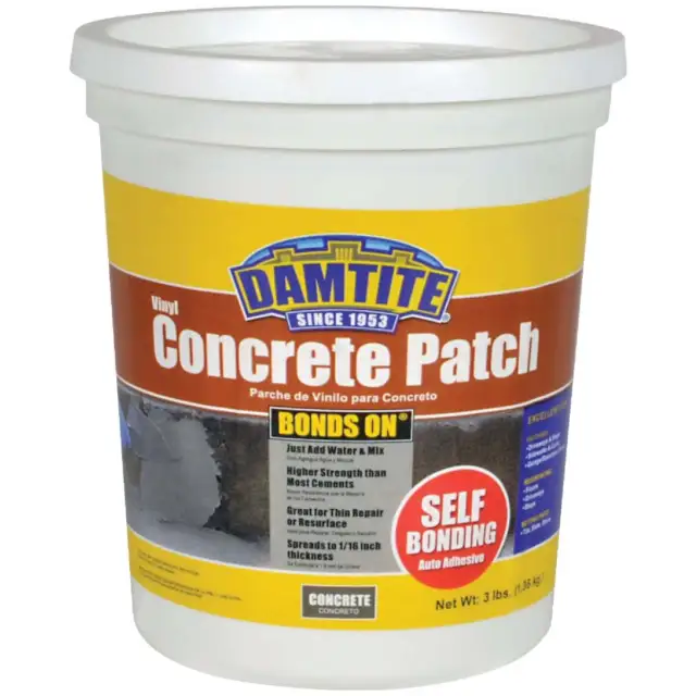 Damtite BondsOn 3 Lb. Gray Ready-to-Use Vinyl Concrete Patch 04003 Pack of 6