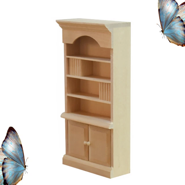 WOODEN DOLLHOUSE SOLID Bookshelf Bookcase Ornaments £8.87