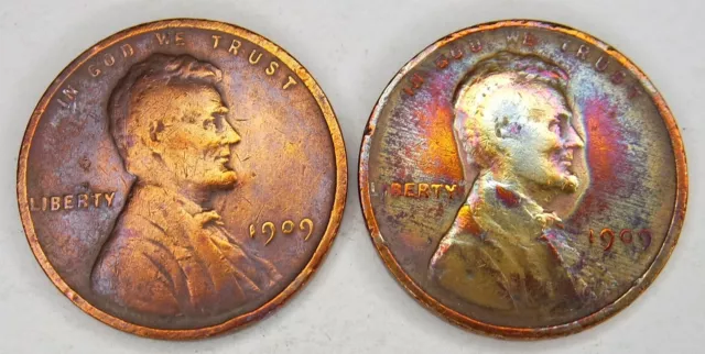 1909 P-1909 VDB Lincoln Wheat Penny 1 cent Set **2 BEAUTIFUL OLD COINS**