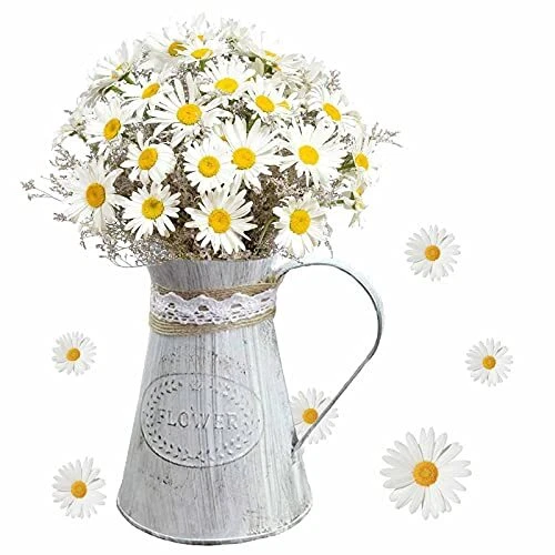 Seau à Fleurs RustiqueCruche Pichet De Fleurs Métal Shabby Chic Vase Cruche e...