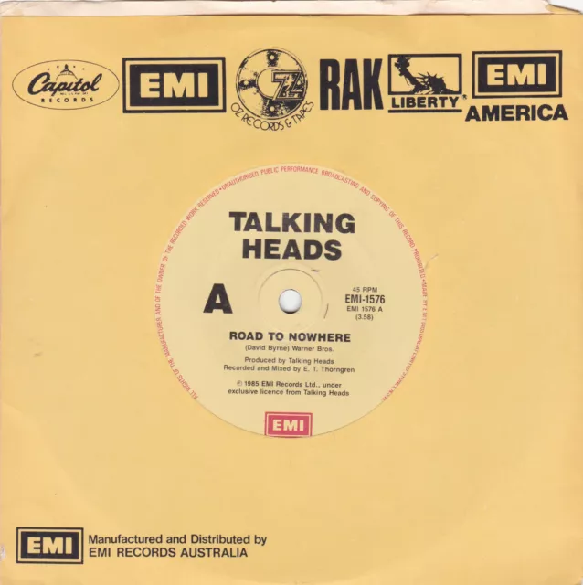 Talking Heads – Road To Nowhere - 7" single