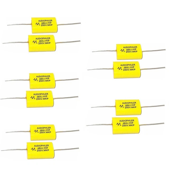 Lot De 5 Condensateurs à Film Axial Arcotronics 0,47µF 850V DC - 470nF, Haute Qualité Pour électronique