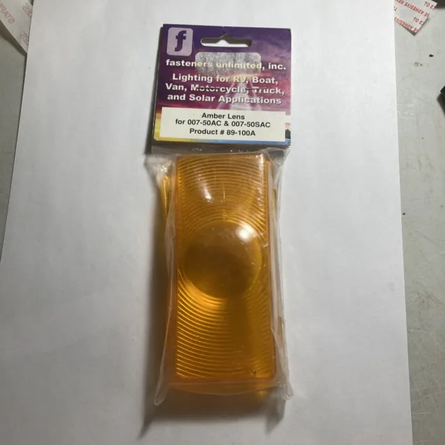 Fasteners Unlimited 89-100A Replacement Amber Light Lens Porch Light  Rv, Camper