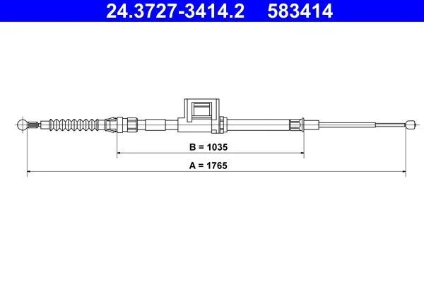 ATE (24.3727-3414.2) Handbremsseil Handbremszug hinten für SKODA