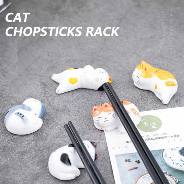 Lucky Cat Essstäbchenhalter Japanische Keramik-Essstäbchen-Keramik-Wohnku#w#