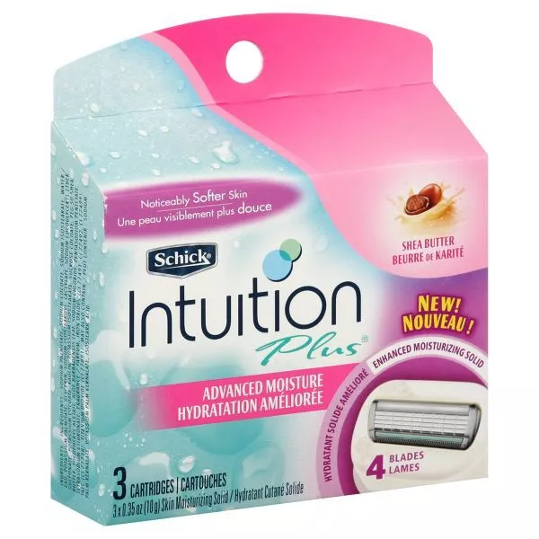 Schick Intuition Razor Blade Refills, Ultra Moisture Shea Butter, 3 Cartridges