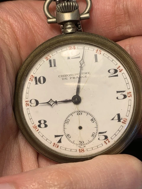 Montre De Gousset Ancienne En Argent L.F. - Chronomètre Mécanique, Vintage, Fonctionnel