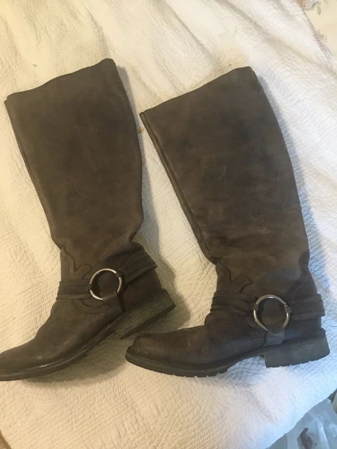 STEVE MADDEN JUDGEMENT Fleur De Lis Tall Harness Rising Boots