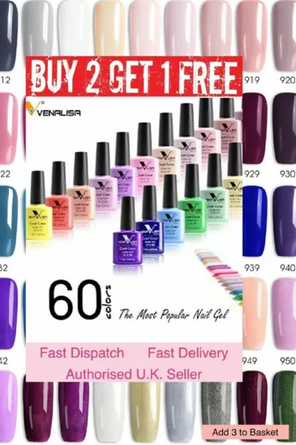 Nail Gel Polish set VENALISA Soak off UV LED Colour Base Top Coat Nail Varnish