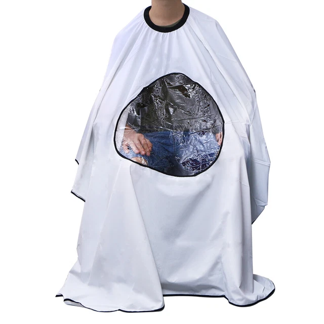 Capa de corte de pelo vestido para hombre champú capa hombre niño delantal cuello redondo
