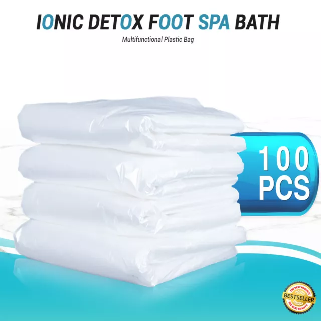 100 Pack Universal foot Plastic Liners for Ionic Detox Spa Bath Machine Tub