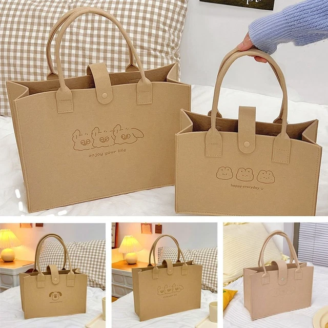 Fourre-tout de stockage Sac à provisions Poignée Pochette Sac à main en feutre