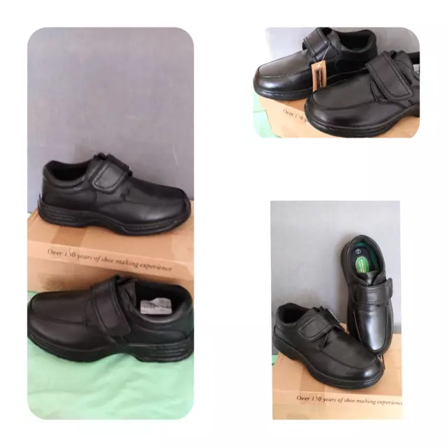 Cushion Walk Touch Fasten Shoes Black Gel Pad Comfort Mens Boys SIZE UK 7