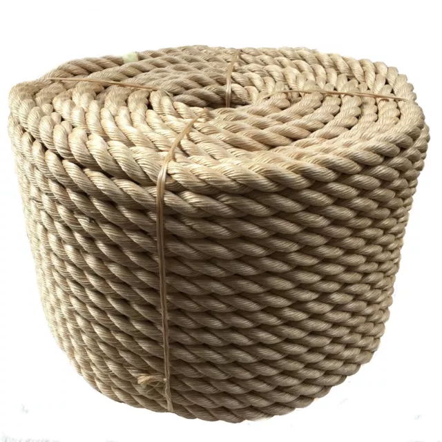 40mm Thick Heavy Duty Synthetic Sisal Rope Twisted Braided Garden Decking Cord