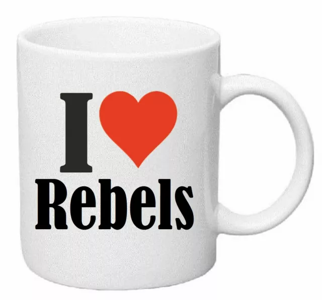 Kaffeetasse I Love Rebels Keramik Höhe 9,5cm in Weiß