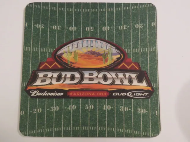 Beer Coaster ~ Anheuser Busch BUDWEISER Bud Bowl 2008 Arizona ~ Football Desert