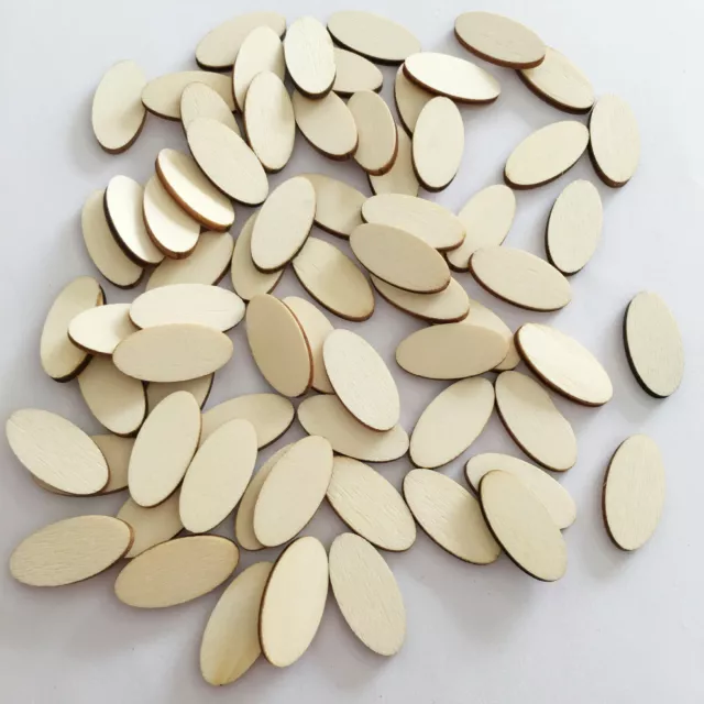 100PCS Oval Wooden MDF Cardmaking Scrapbooking Embellishment Painting Craft DIY