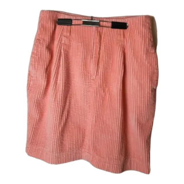 Vintage 90s y2k Womens Peach Pink Corduroy Mini Skirt w/ Pockets Size 12 Retro!