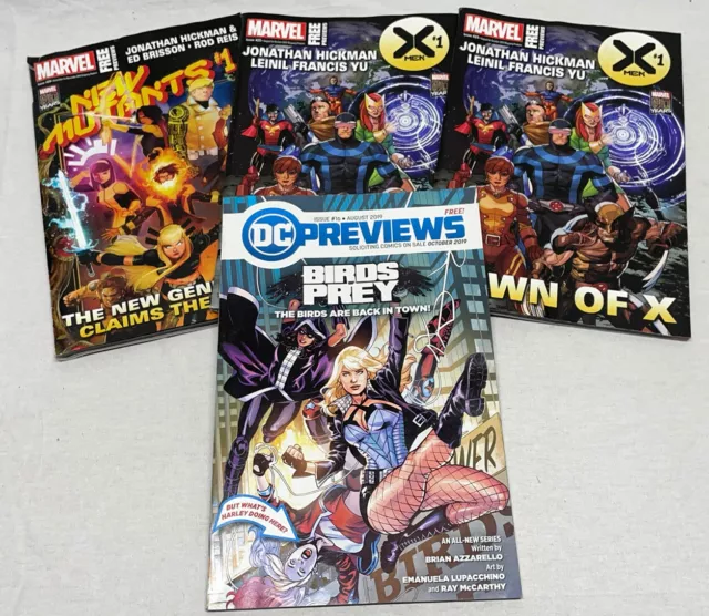 DC vs Marvel Free Preview Magazine Comic Lot Of 4 w/ Artwork and Releases 🔥
