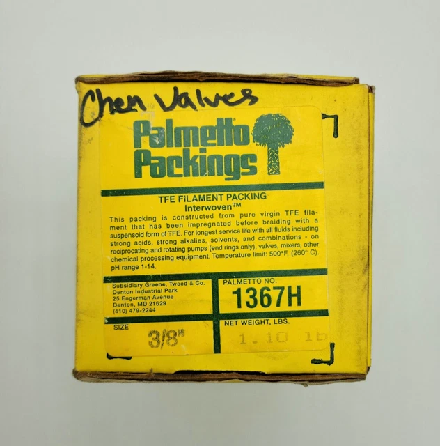 Palmetto Packing TFE Filament Packing Seal 3/8" (1367H) 9 Foot
