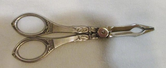 CISEAU - PINCE- CASSE-SUCRE ancien ARGENT et EMAIL orné FLEURS ART DECO