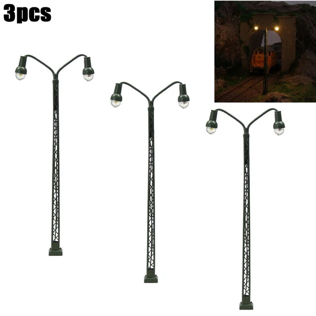 5 Luci A Traliccio LED Per Modellismo Ferroviario – Scala H0, 3V Con Resistenze, Effetto Realistico