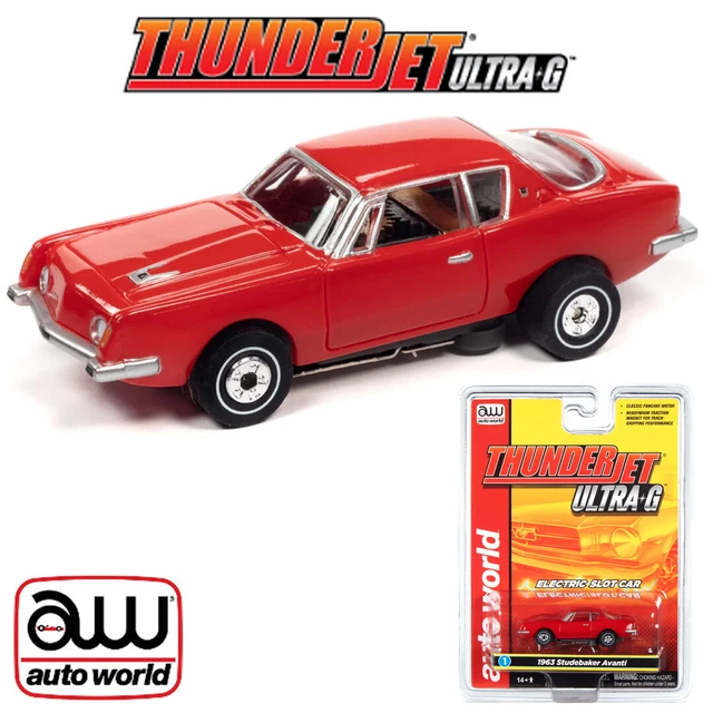 NEW AUTO WORLD T-Jet R34 1963 Studebaker Avanti Red HO Slot Car FREE US