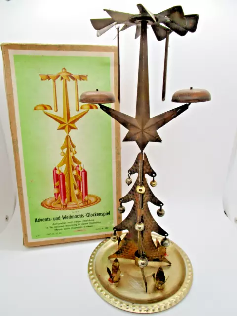+RARE + Advent Bell Game / Angel Ringing / Christmas / Pyramid Sheet Metal EXCELLENT!