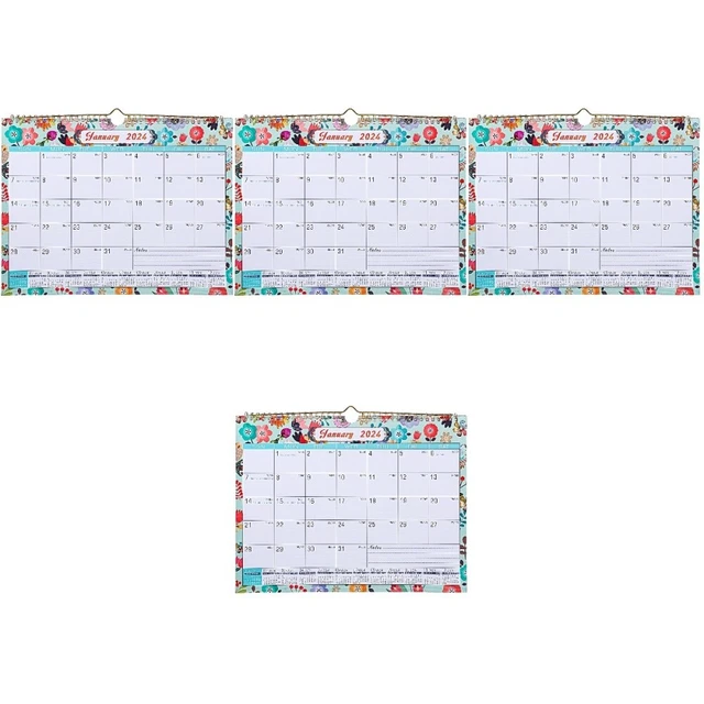 SET 4 2024 Calendar 2024 Quote Calendar 2024 Wall Calendar Household