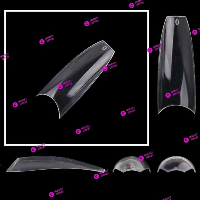 600 Coffin Ballerina Extra Long Acrylic Half Cover French False Nail Tips