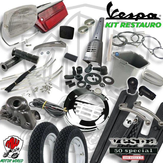 Cerchi Vespa 50 Special KIT COMPLETO RICAMBI Restauro Vespa 50
