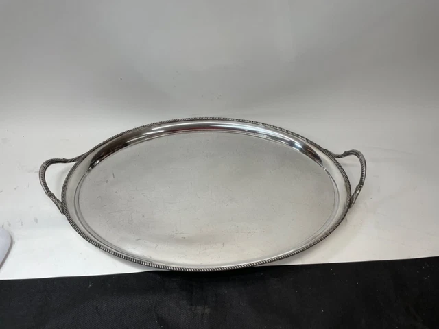 Grande vassoio da portata vintage placcato argento. 20"" x 14,5""