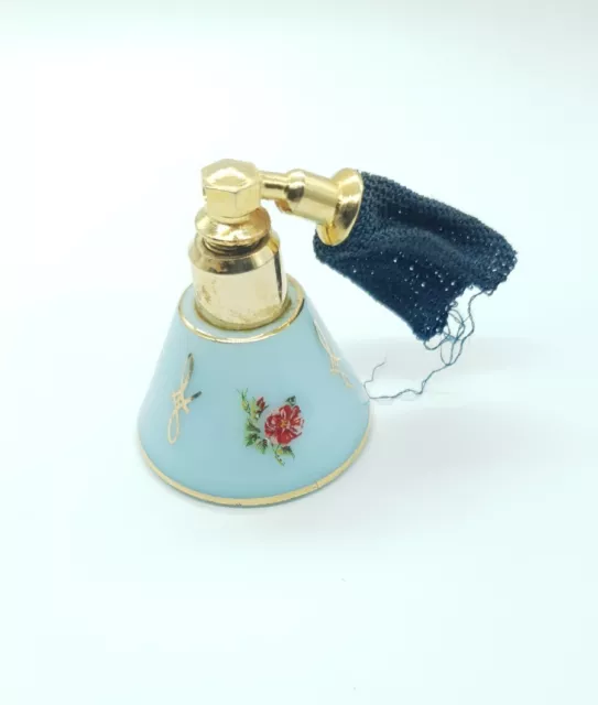 Art Deco Perfume Bottle French Opaline Glass Atomiser Handpainted Vintage Scent