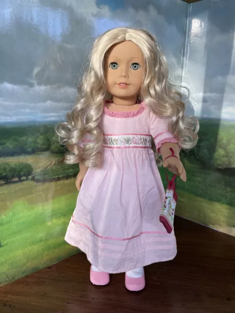 American Girl Caroline Abbot With Meet Outfit  Dress Shoes Pantaloons RETIRED