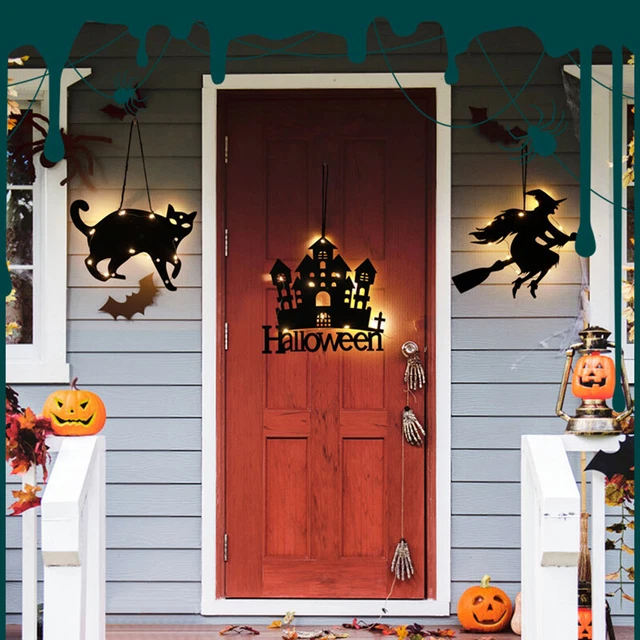 Luce LED Festa Decorazione Casa Halloween Pipipistrello Zucca Scheletro Strega Ragno L TS