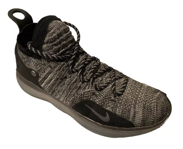 NIKE ZOOM KD 11 XI TRAINERS Sneakers UK 11 Black Grey Woven Knit
